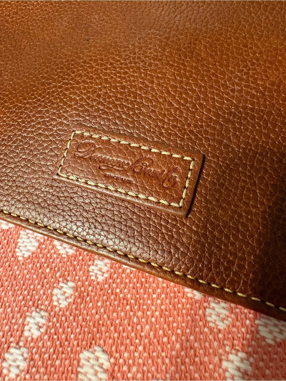 Dooney & Bourke Brown Pebbled Leather Zip Pouch